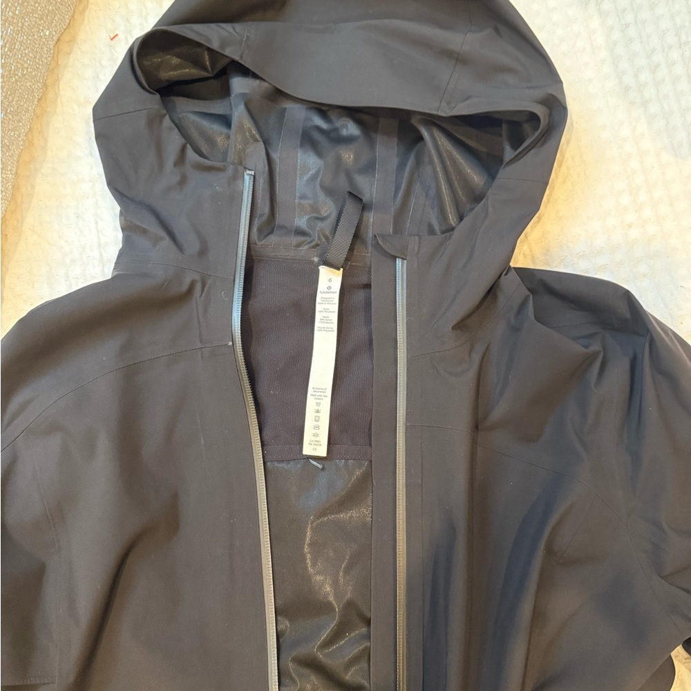 Lululemon Black Hooded Rain coat Jacket